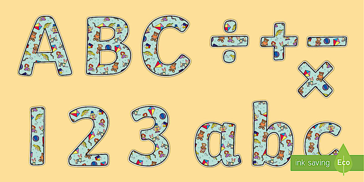 Toys Themed A4 Display Lettering