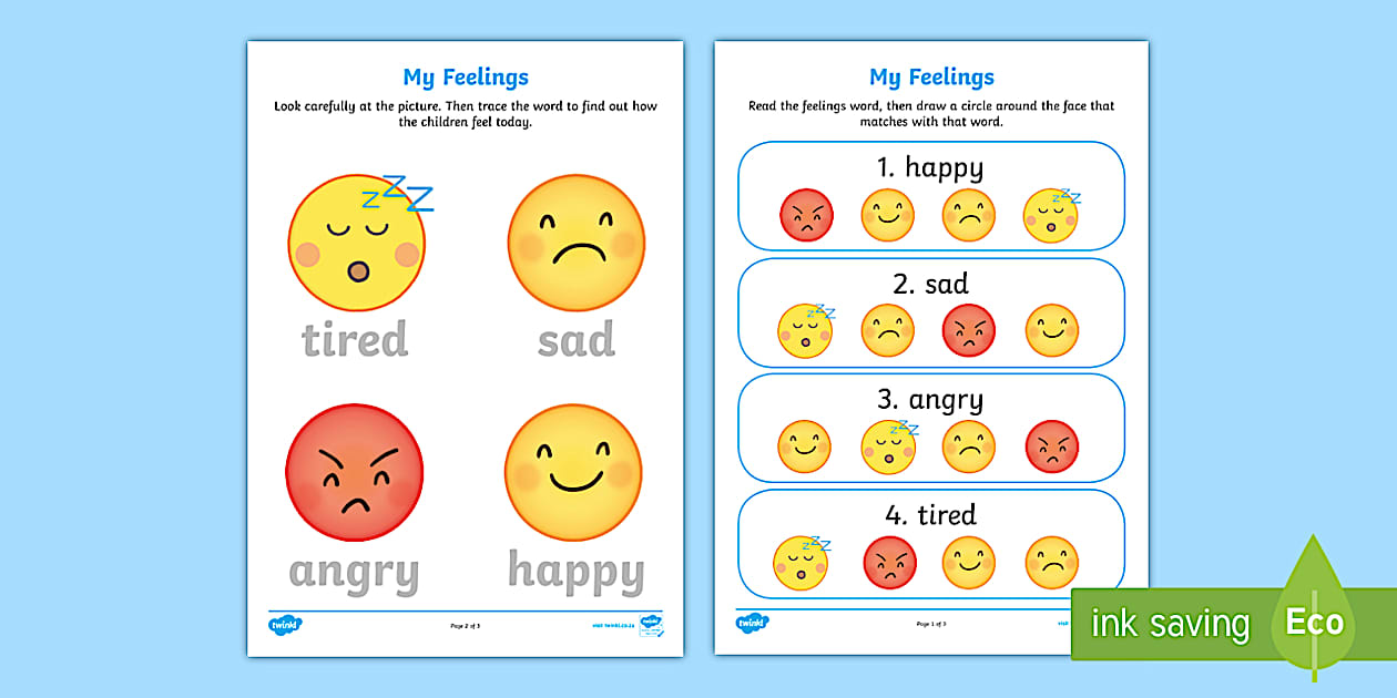 Foundation Phase Life Skills Term 1 My Feelings Worksheet (CAPS)