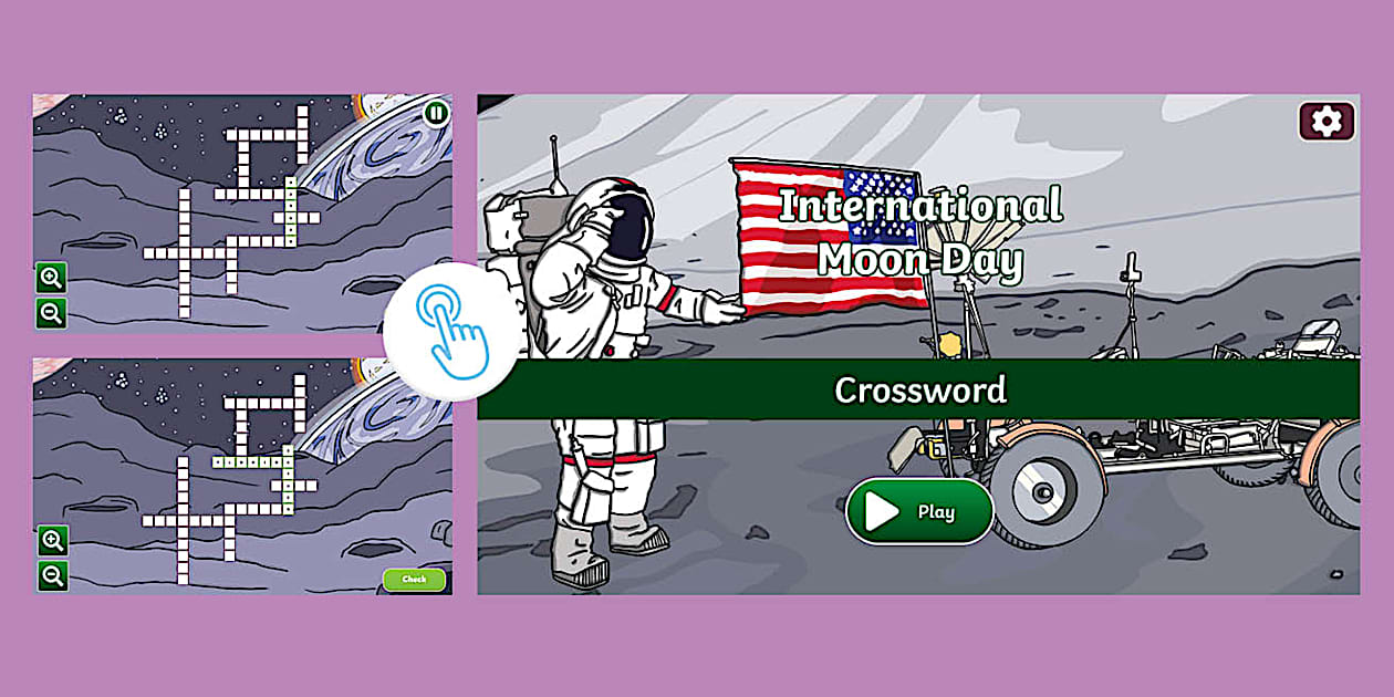 International Moon Day Interactive Crossword Twinkl