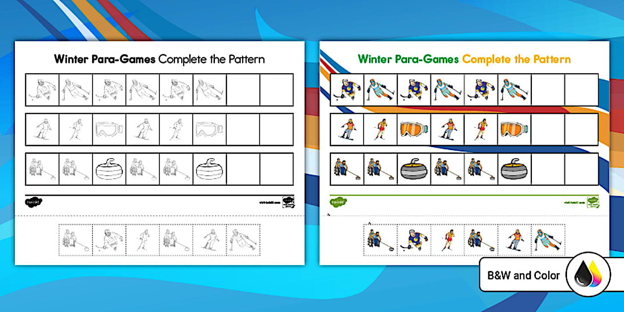 * NEW * Winter Para-Games Complete the Pattern | Twinkl USA