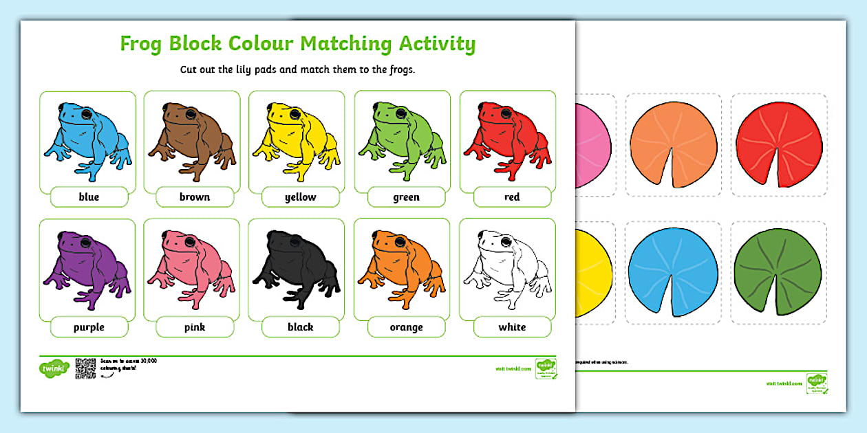 Frog Block Colour Matching Activity (teacher made) - Twinkl