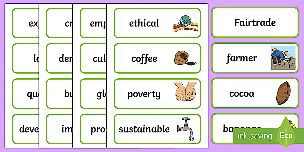 Cursive Fairtrade Word Cards (l'enseignant a fait) - Twinkl