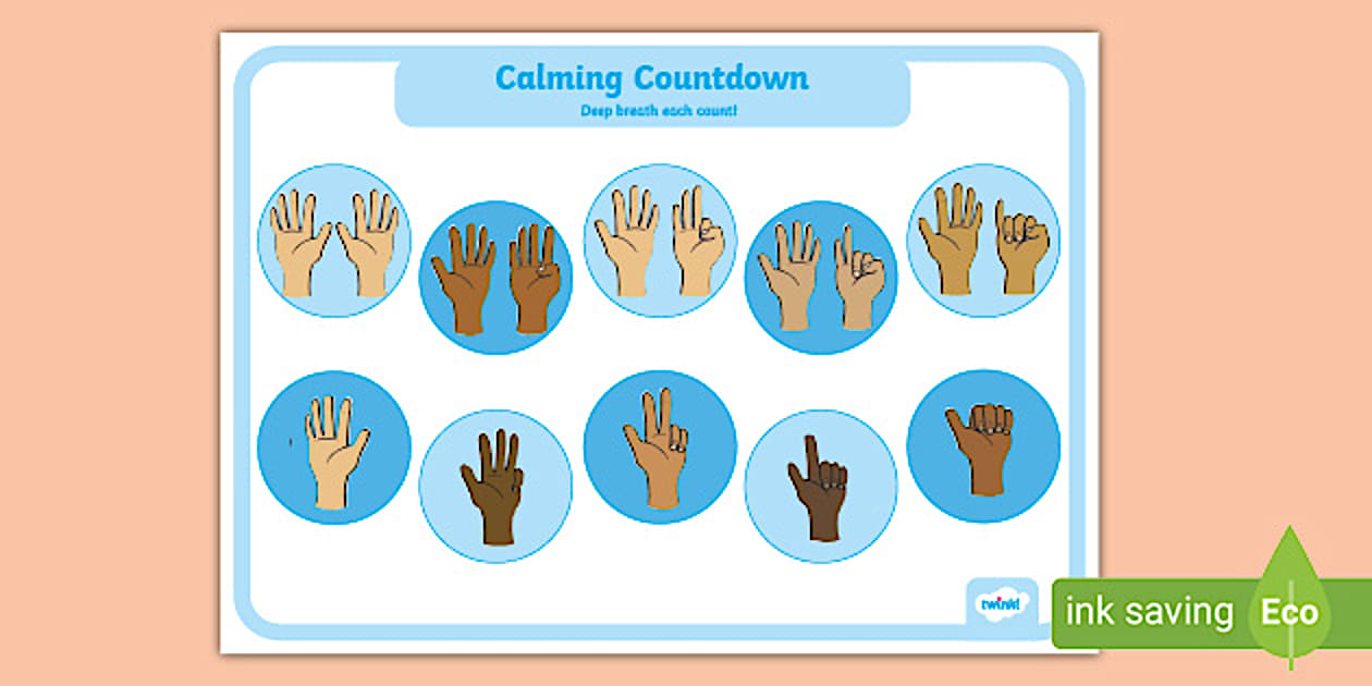 Countdown Calming Strategy Poster (teacher made) - Twinkl