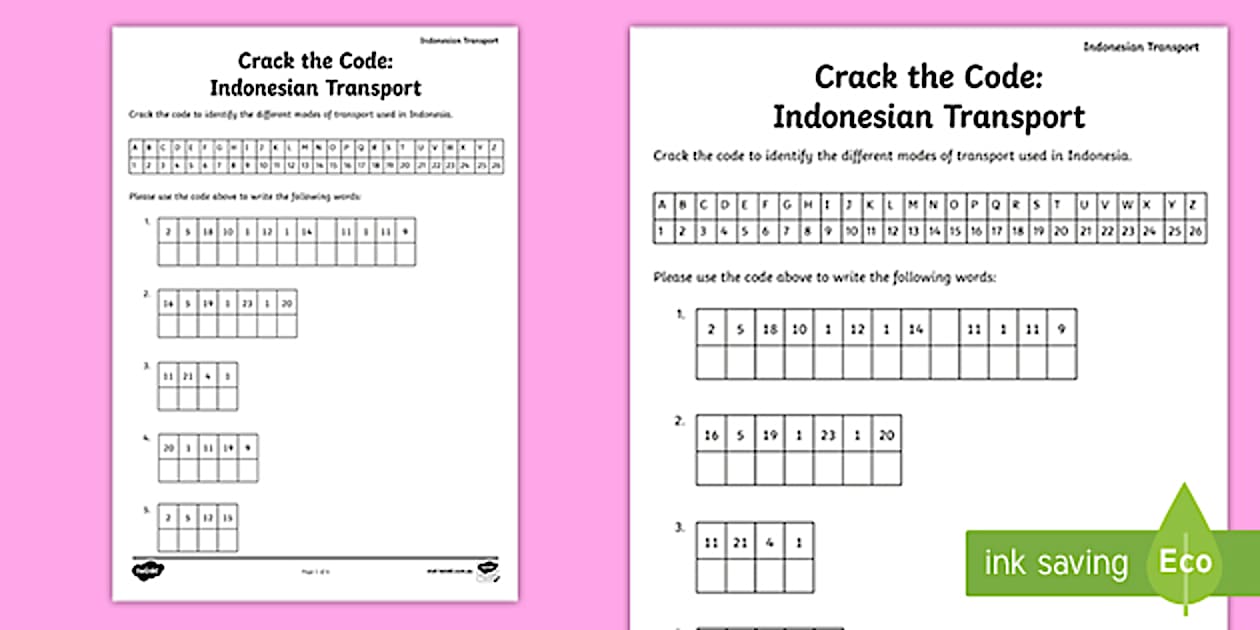 Transport Crack The Code Indonesian Teacher Made Twinkl