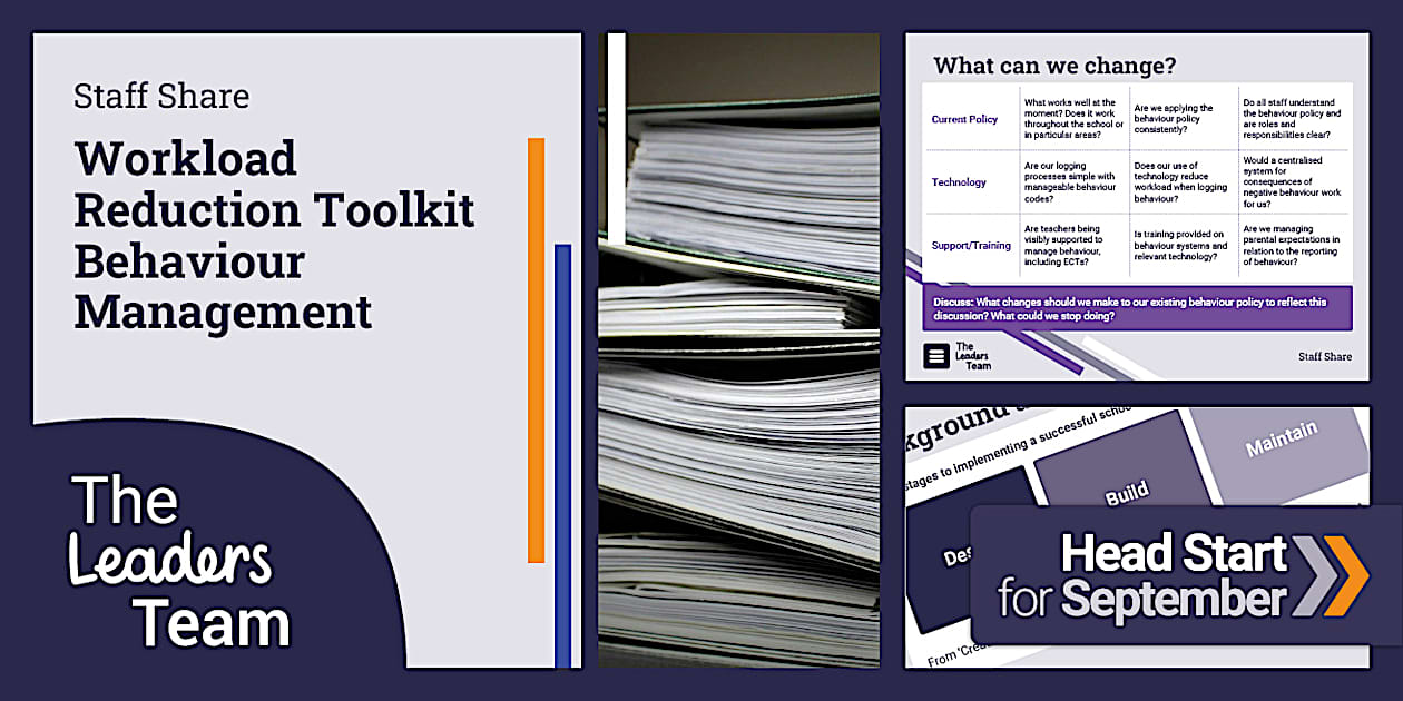 Staff Share Workload Reduction Toolkit Behaviour Management Staff Share Workload Reduction Toolkit Behaviour Management