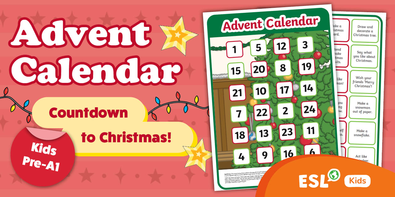 ESL Christmas Advent Calendar for Young Learners