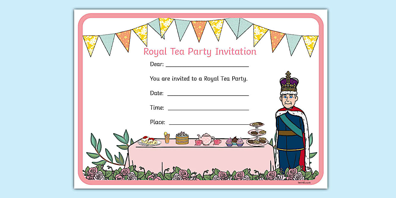Editable Royal Tea Party Invitation (professor feito)