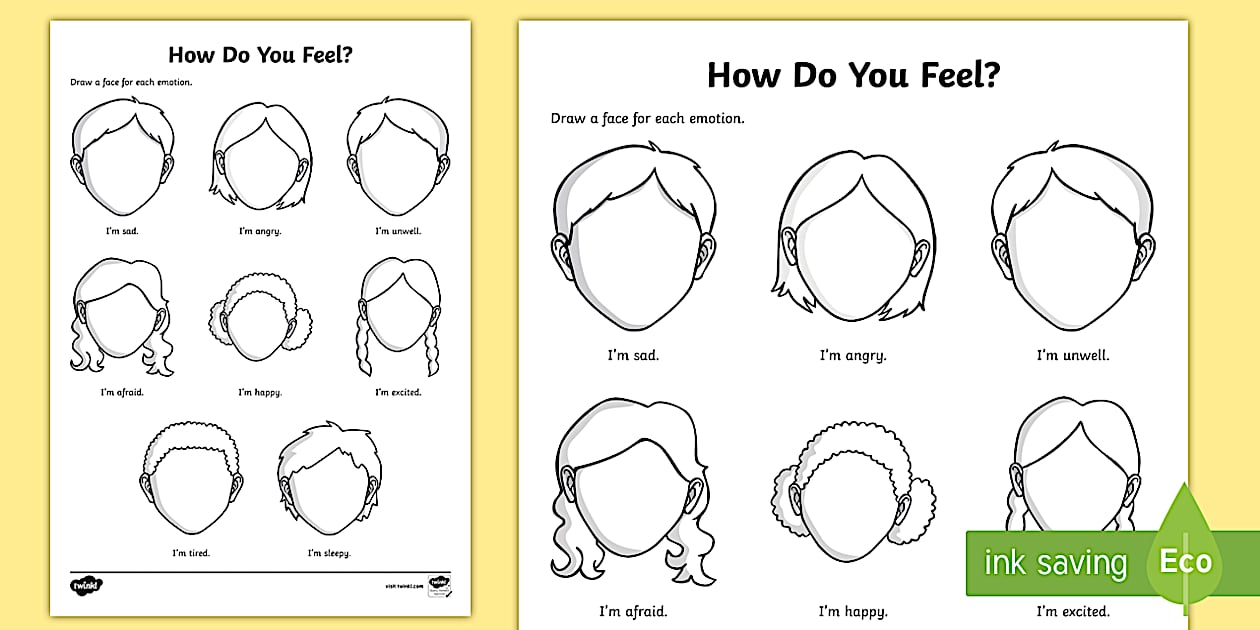 Editable Emotions Expressions and Feelings Worksheet