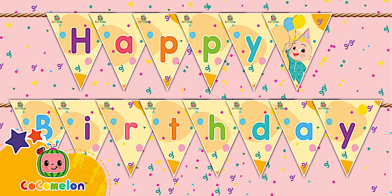 FREE! - Free CoComelon Birthday Bunting | Printables | Twinkl USA