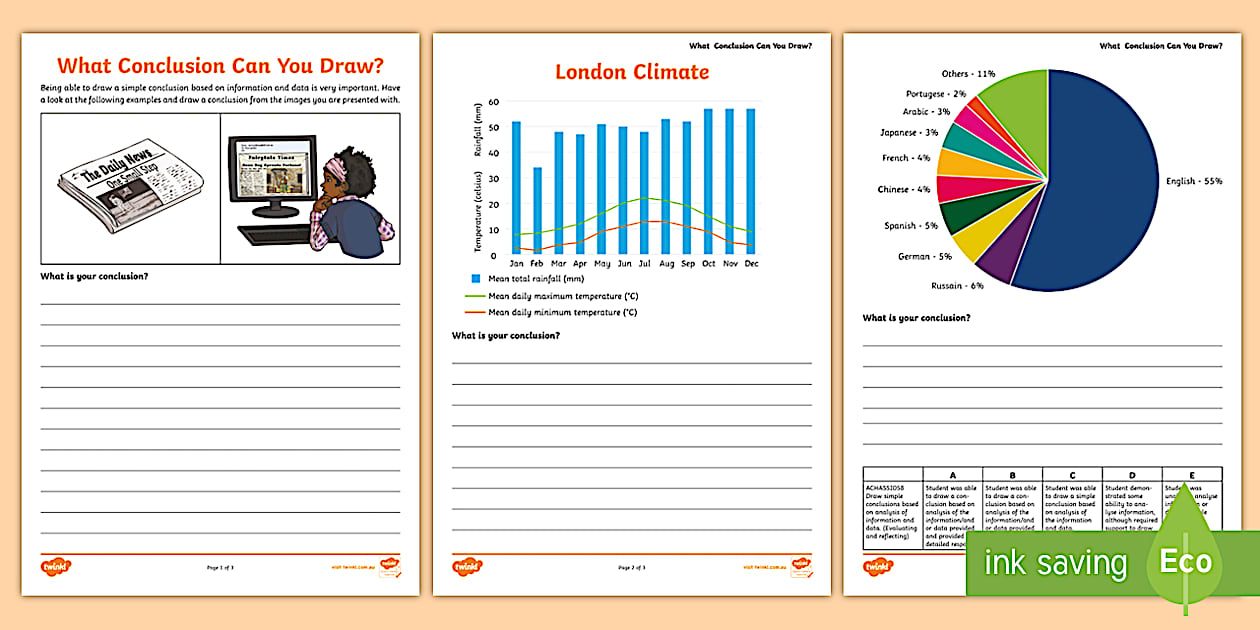 What Conclusion Can You Draw? Assessment Sheet Twinkl