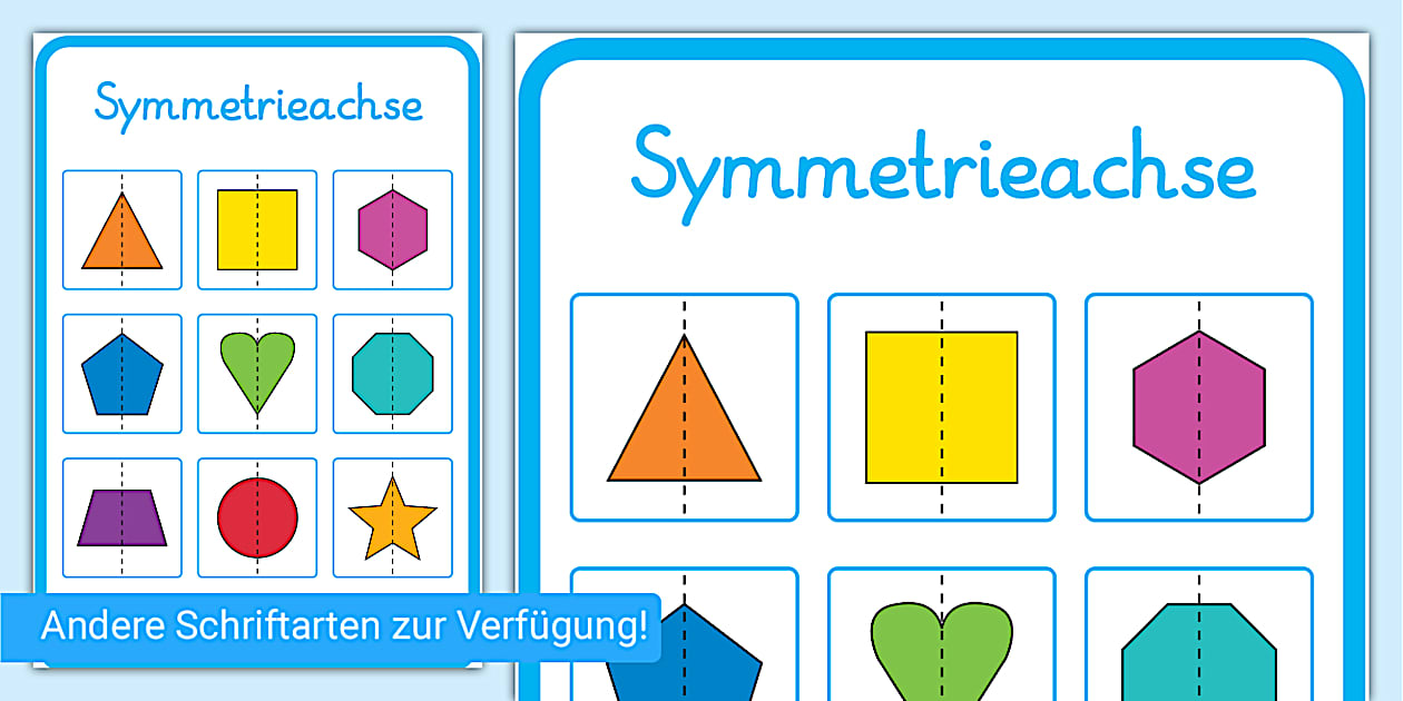 Symmetrieachse - Poster (teacher made) - Twinkl