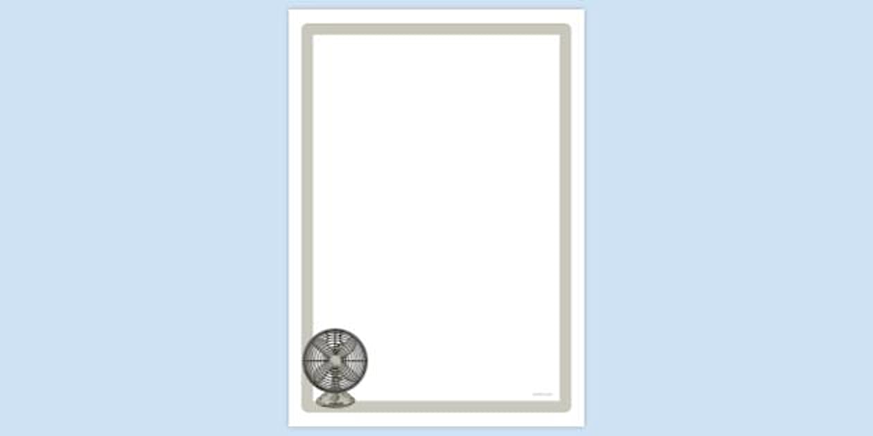 Simple Blank Electric Fan Page Border | Page Border | Twinkl