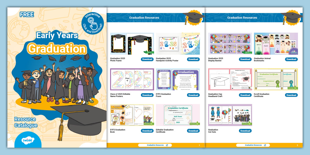 FREE Early Years Graduation Resource Catalogue Twinkl