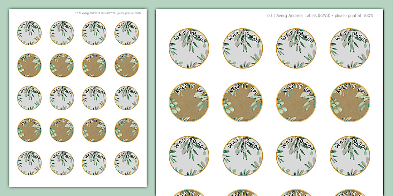 Botanical Reward Stickers - Neutral Colors (teacher made)