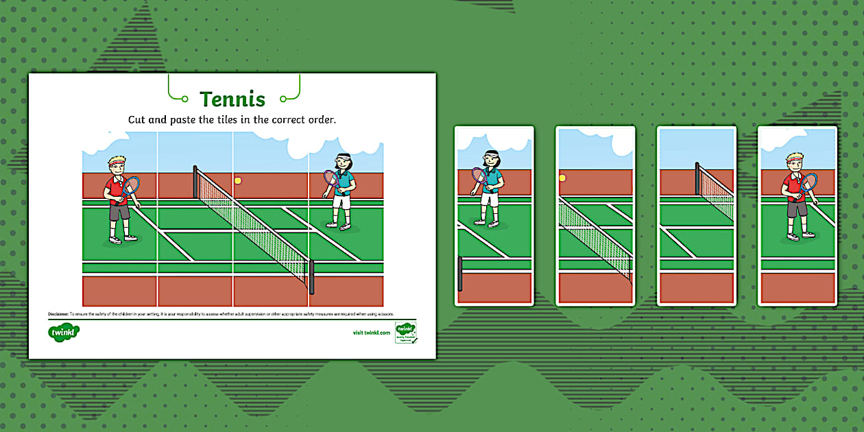 Tennis Puzzle Strips (teacher made) Twinkl