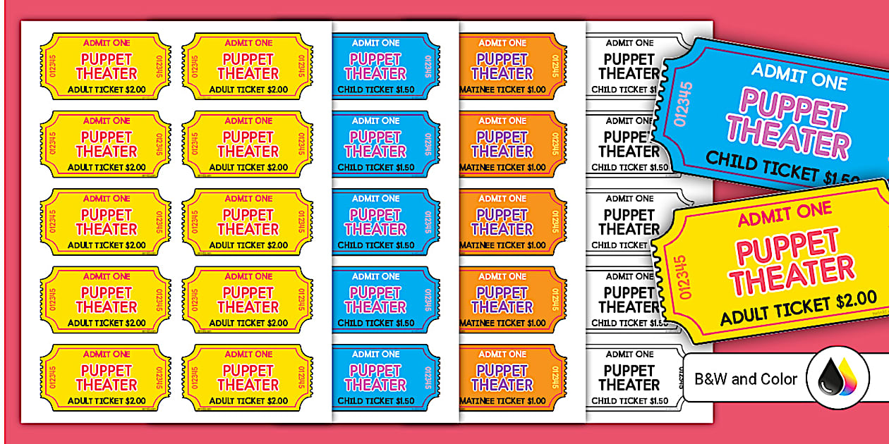 Puppet Theater Dramatic Play Tickets Teacher Made Twinkl