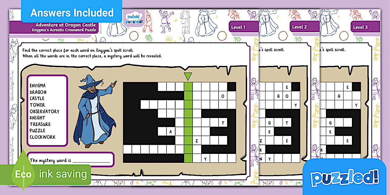 Dragon Castle Themed Crossword Sorcerer #39 s Crossword Puzzled