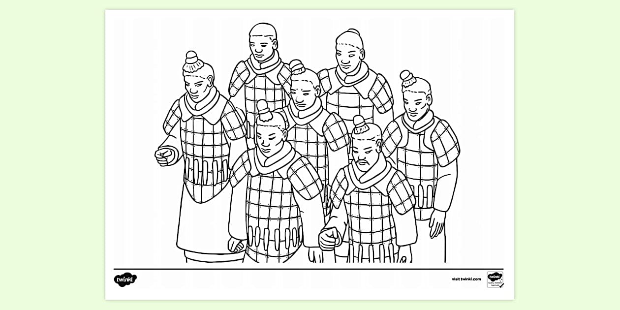 Terracotta Army Colouring Sheet | Colouring Sheets - Twinkl