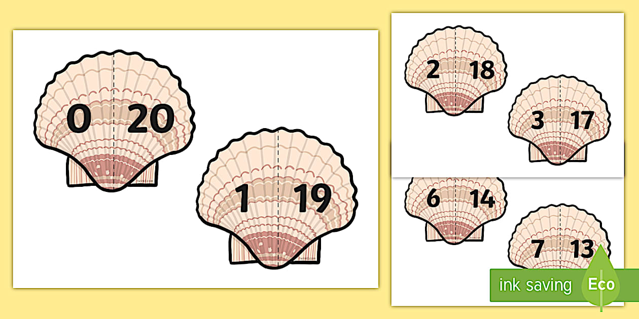 Shell Number Bonds 0-20 (Under the Sea) (teacher made)