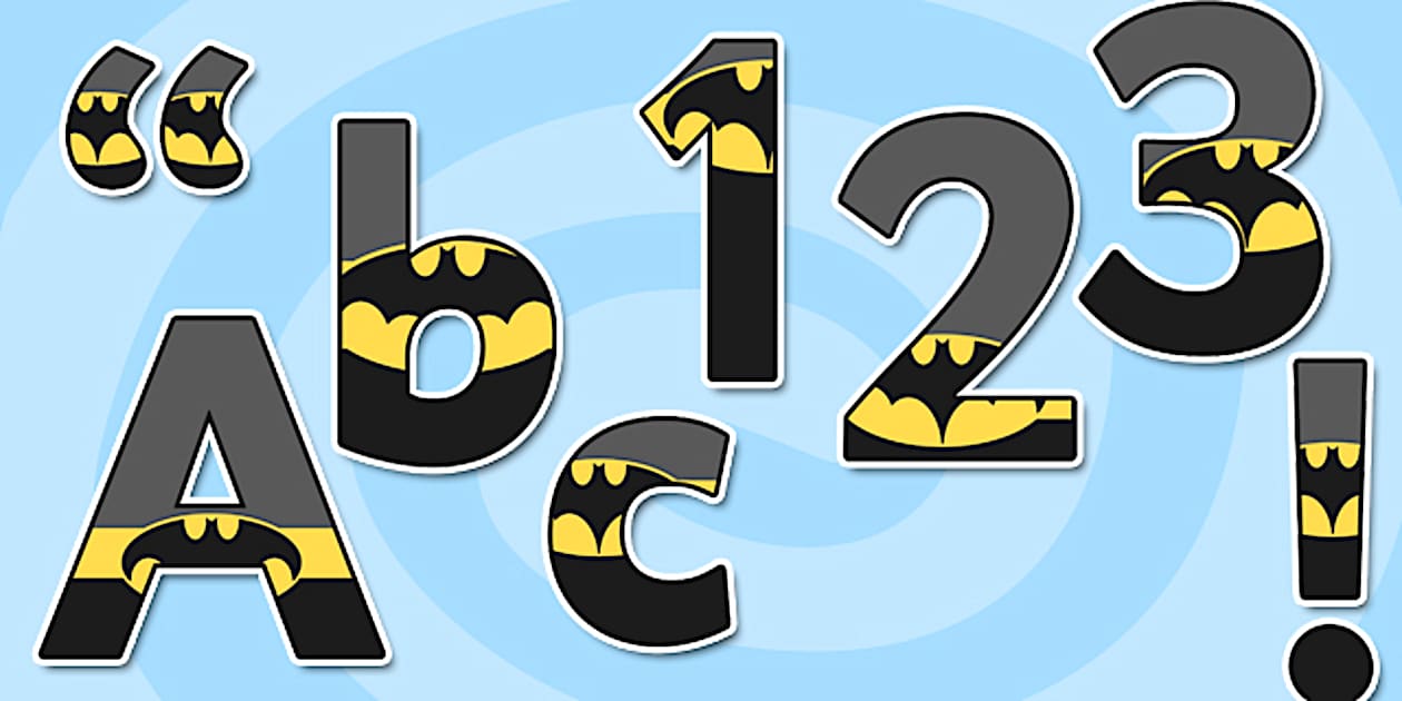 Bat Superhero Themed Display Lettering