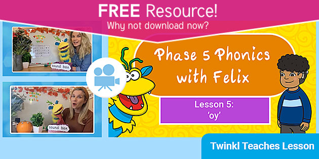 FREE! - Phase 5 Phonics Lesson 5 'oy' Video - Twinkl
