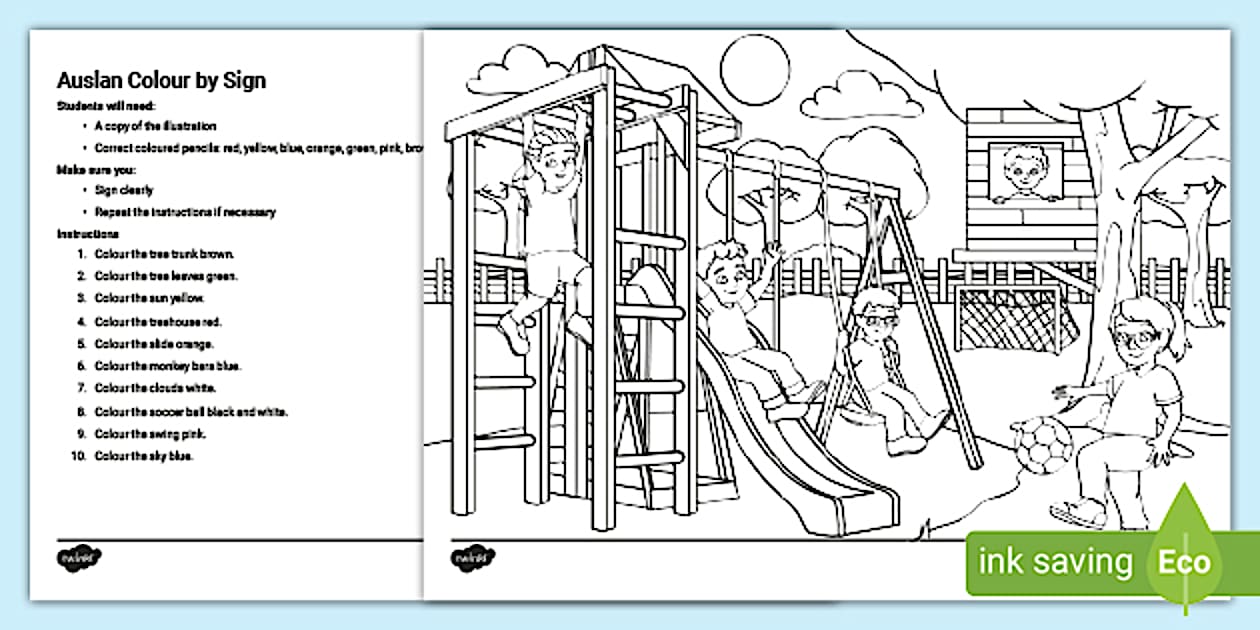 Auslan Colouring Task - Australian Teaching Resources