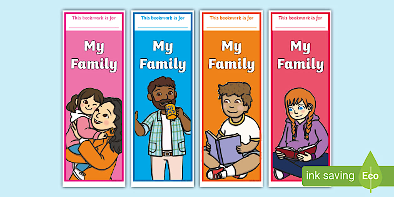 Family Bookmarks - Primary Resources - Twinkl