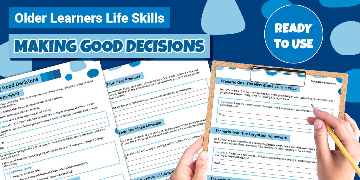Making Good Decisions Activity Sheet - Twinkl