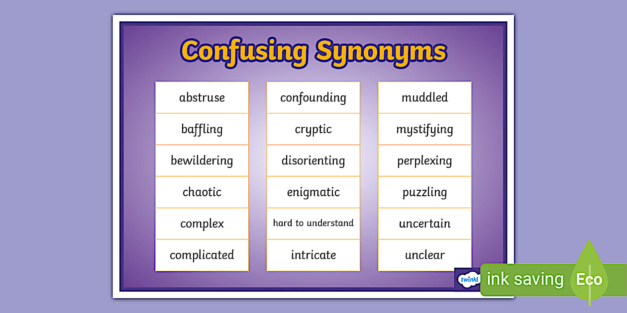 Confusing Synonyms Word Mat