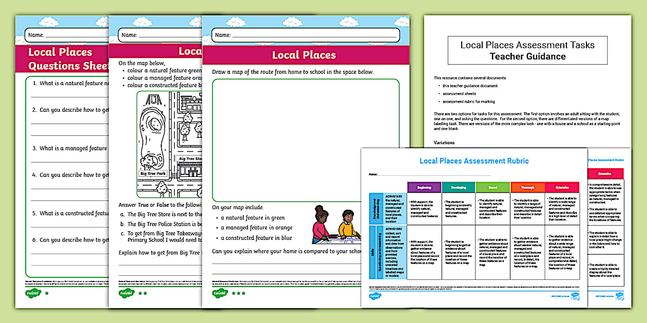 Natural, Managed and Constructed Features Assessment Tasks