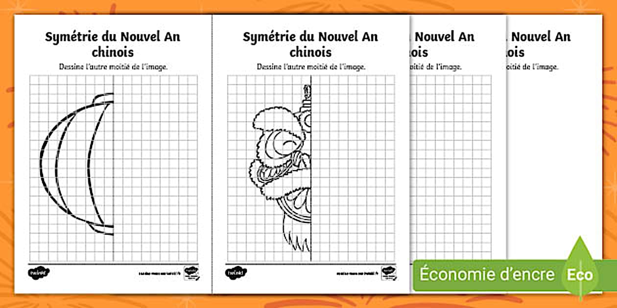 Activité de symétrie pour le Nouvel An chinois - Twinkl