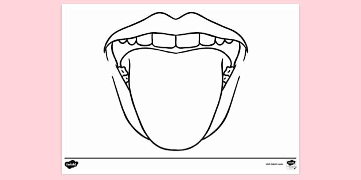 Tongue Colouring Sheet Colouring Sheet (teacher made)