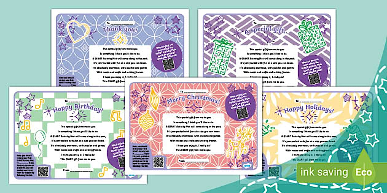 Gift Certificates for GIANT Activity Mat (profesor hizo)