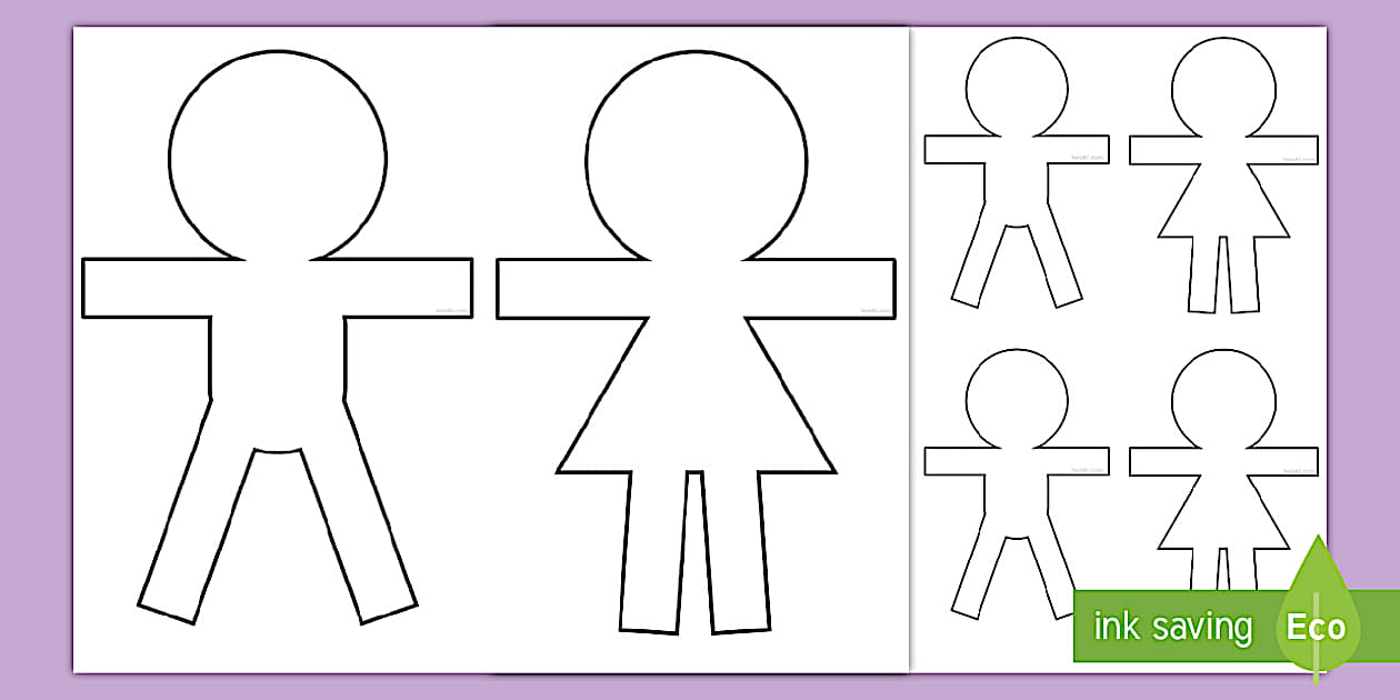 Blank Paper Doll Template K2 Art Learning Resources