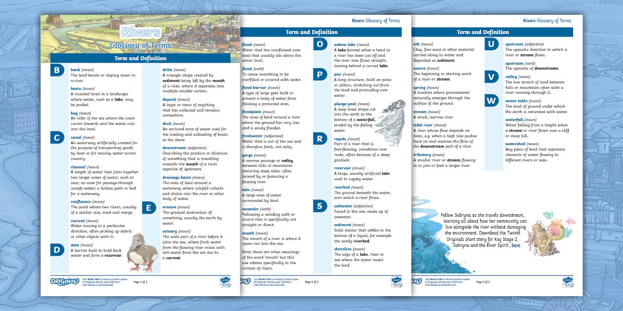 Rivers Topic KS2 Glossary of Terms