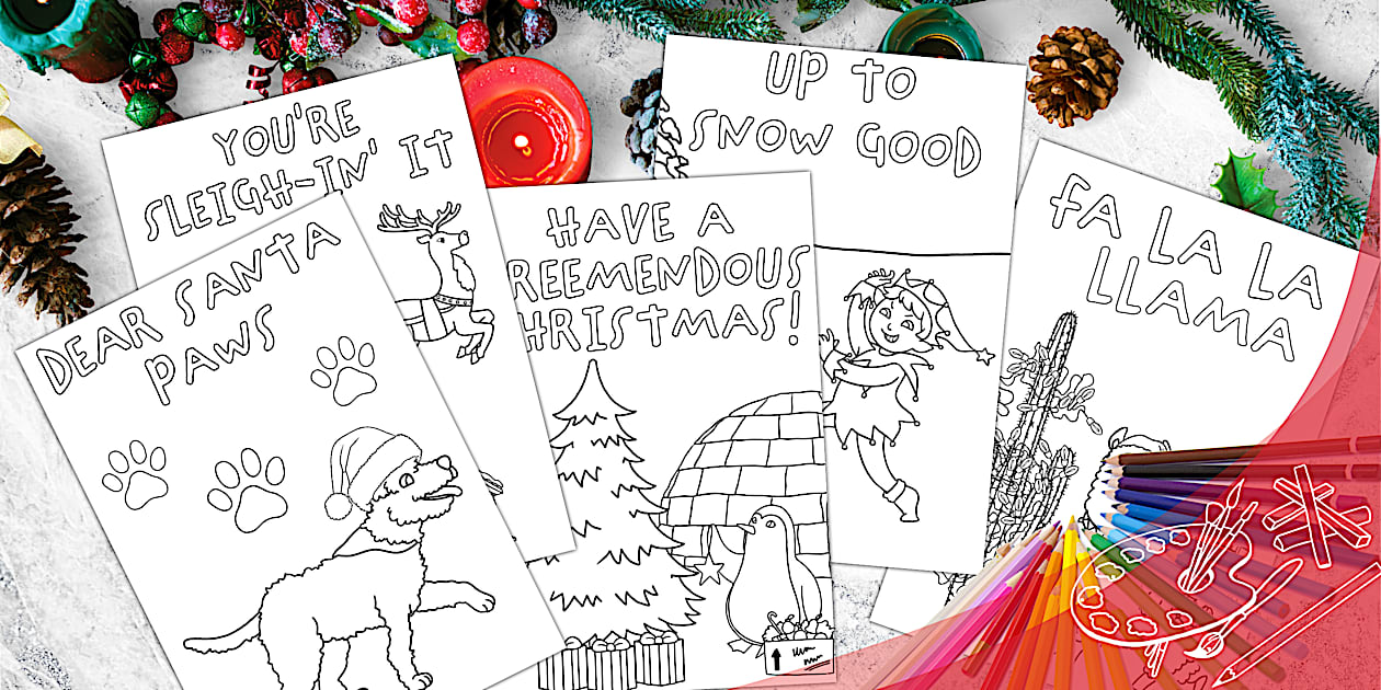 Funny Christmas Colouring Activity Posters (teacher made)