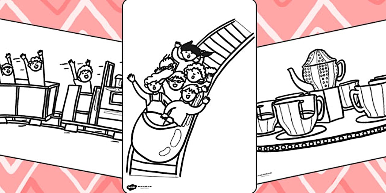 Theme Park Coloring Pages (TeacherMade) Twinkl