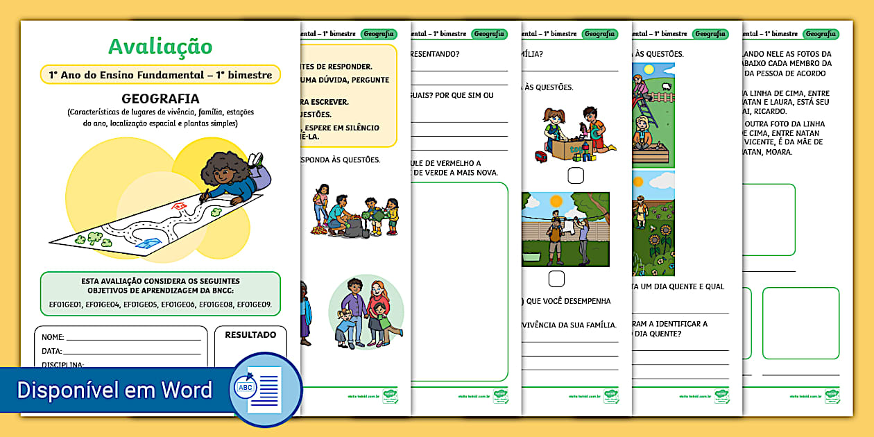 Avaliação De Geografia 1 Ano Fundamental
