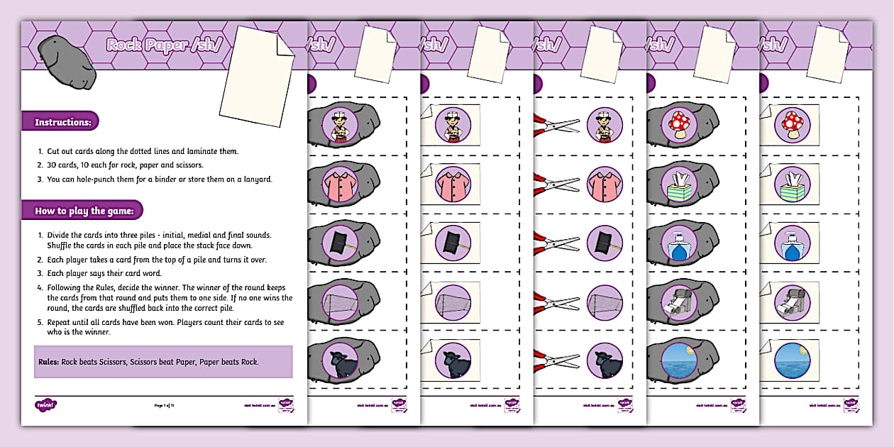Rock, Paper, /Sh/ Learning Game | Phonics | Twinkl