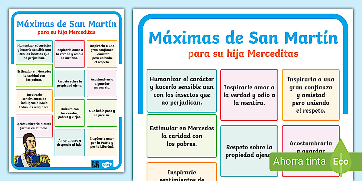 Máximas de San Martín para su hija Merceditas - Twinkl
