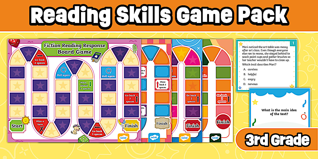 Third Grade Reading Skills Games Pack