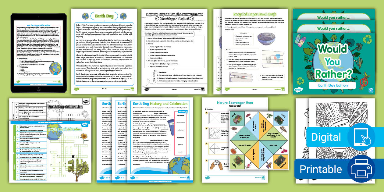Earth Day Lesson Pack for 6th-8th Grade