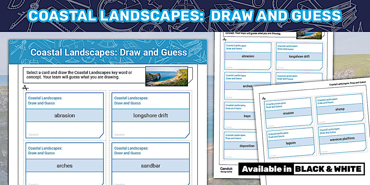 Coastal Landscapes Draw and Guess Activity Twinkl