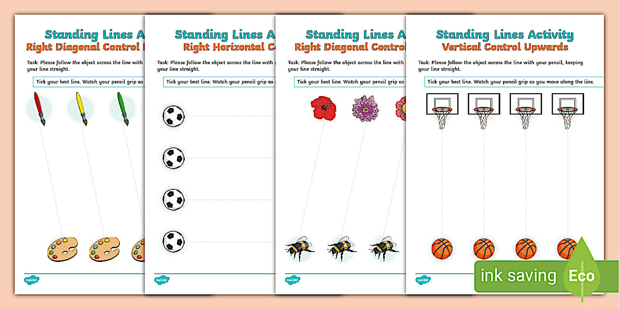 Standing Line Activity | Pre-writing Worksheets | Twinkl