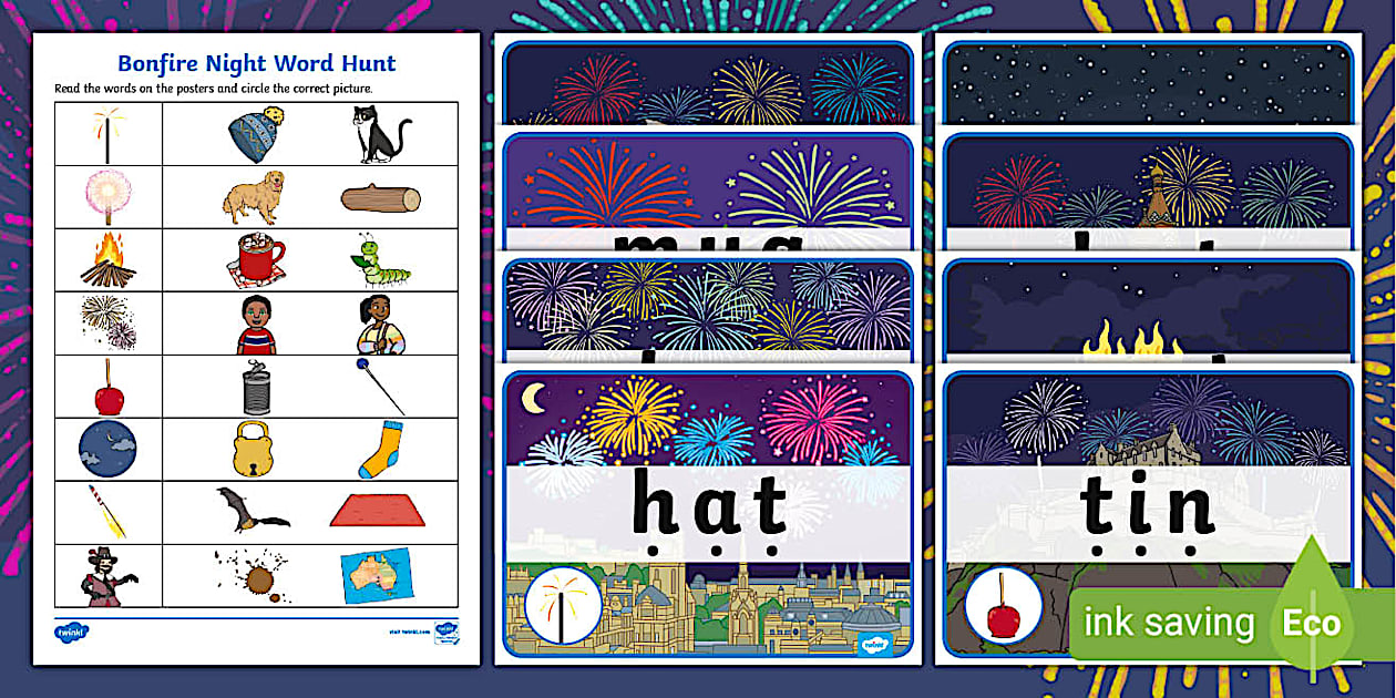 Editable Bonfire Night CVC Word Hunt (Lehrer gemacht)