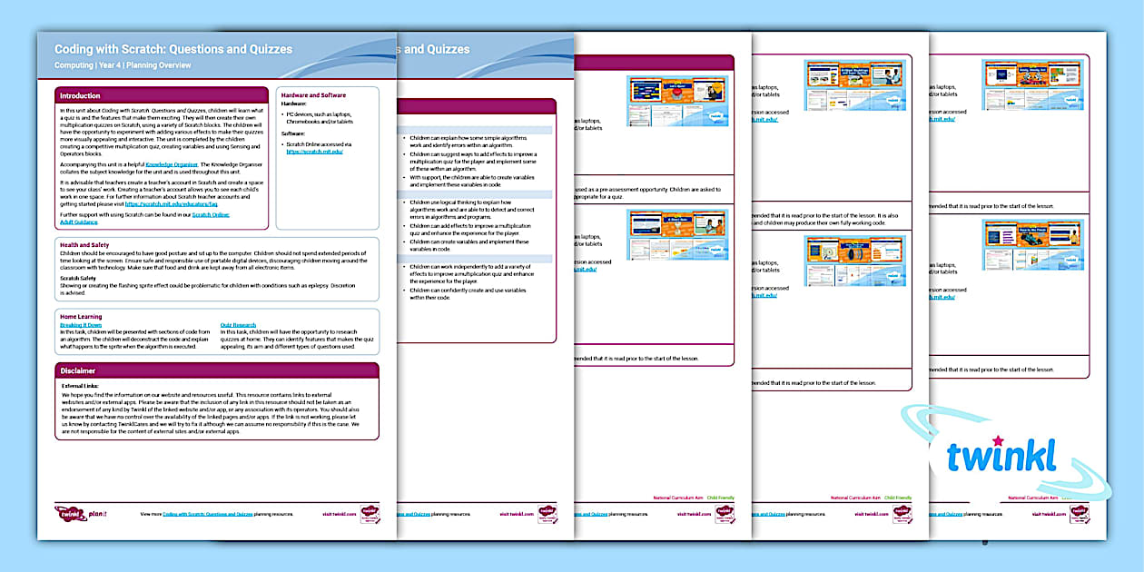 Computing: Coding with Scratch: Year 4 Planning Overview