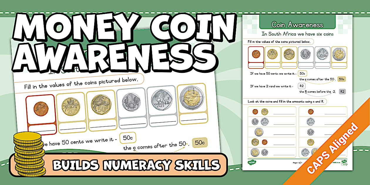 Grade R Maths- Money: Activity Sheet: Coin Awareness