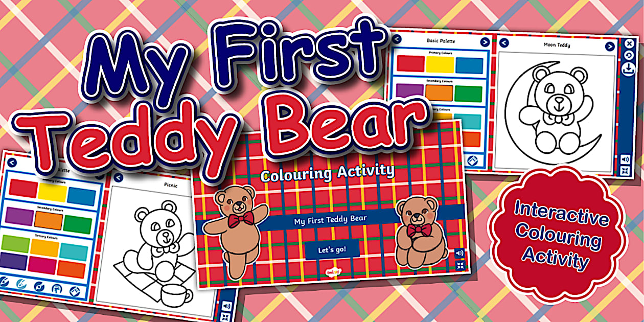 My First Teddy Bear Interactive Colouring