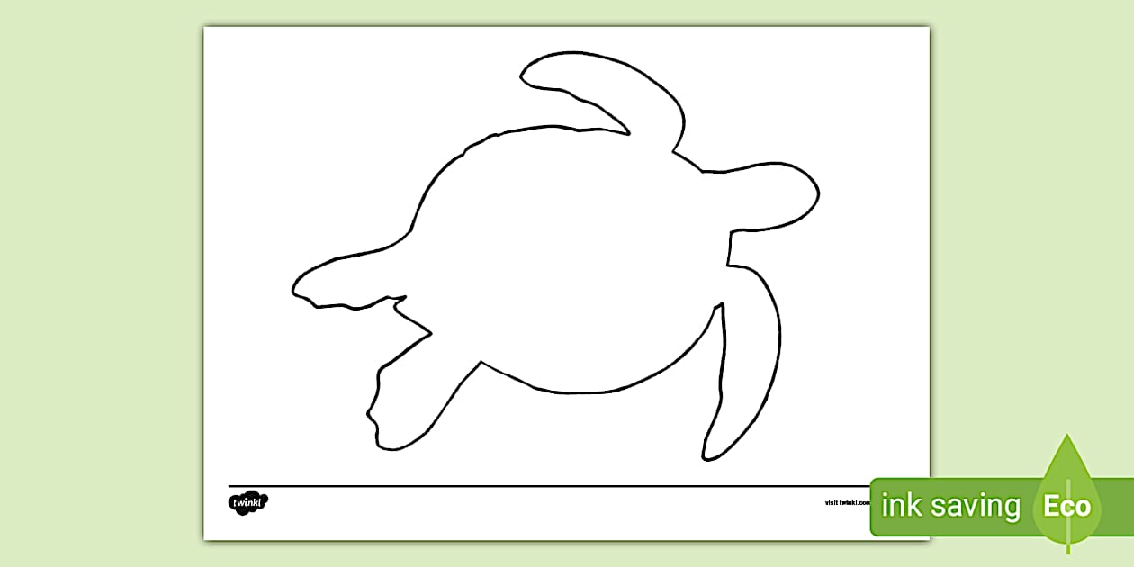 Turtle Outline Printable Template Ocean Resources Twinkl