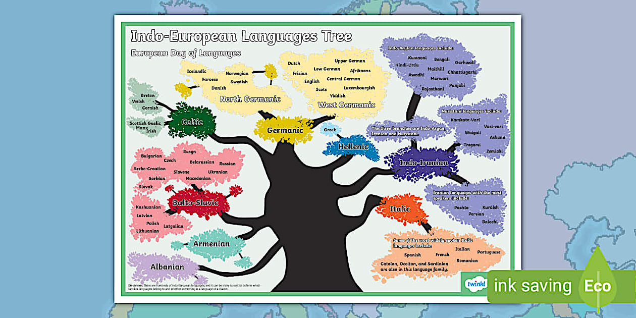 Indo-European Languages Tree Poster – Twinkl Resources